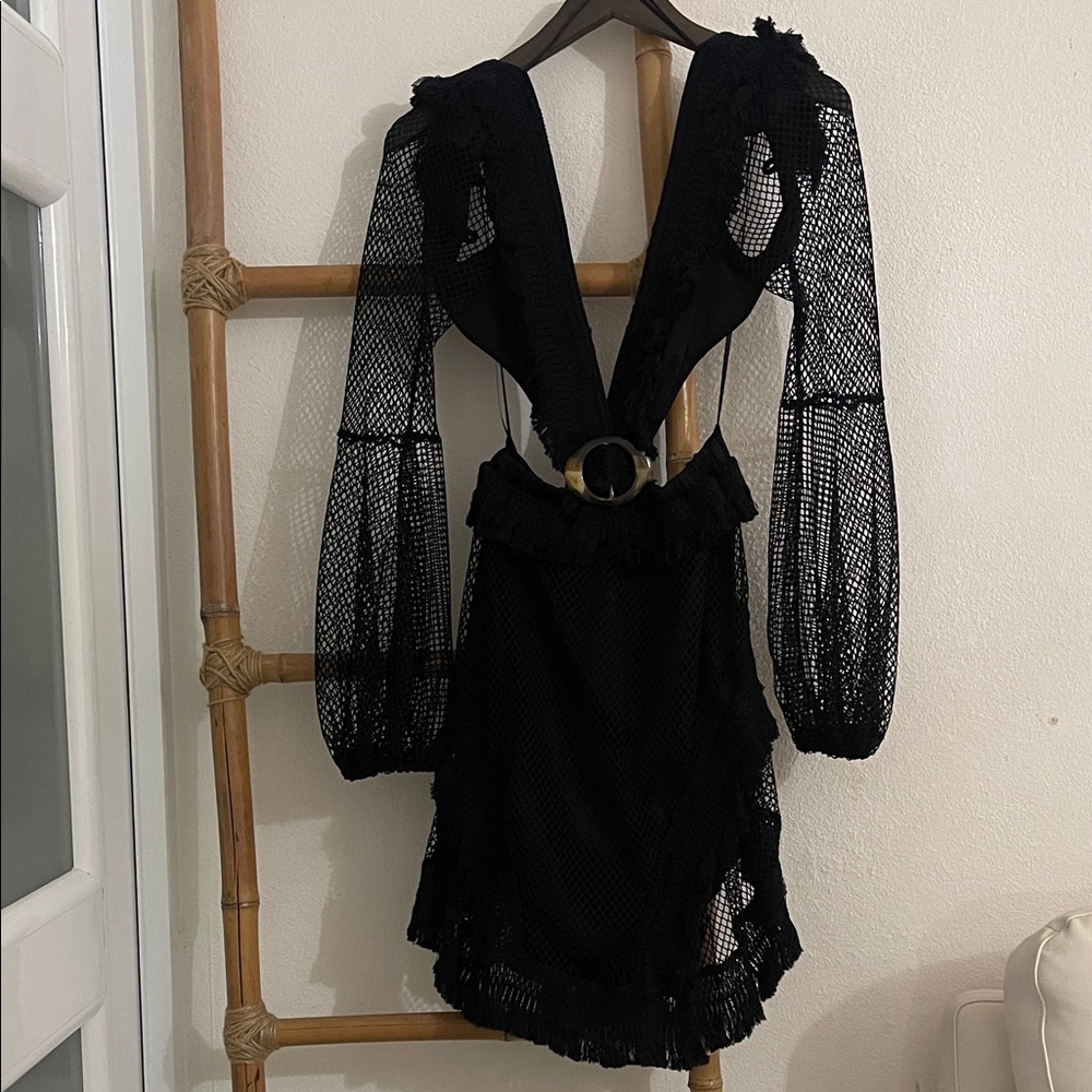 Luxxel Black Mesh Midi Dress